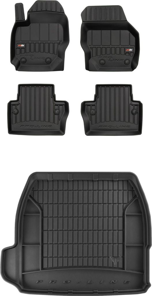 FROGUM Gummimatten Auto Fußmatten + Kofferraummatte für Volvo S80 II 2006-2016