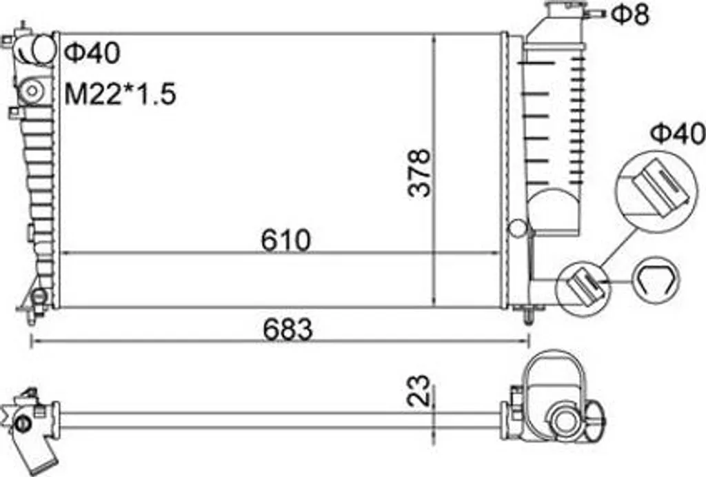 Radiateur moteur HART 602 198 : Stop surchauffe pour Xsara, ZX, 306