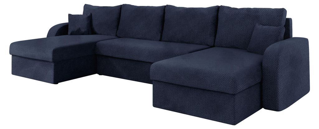 MIRJAN24 Ecksofa Kris U Lux, Stilvoll Eckcouch mit Bettkasten und Schlaffunktion, Schlafsofa (Farbe: Flow 22)