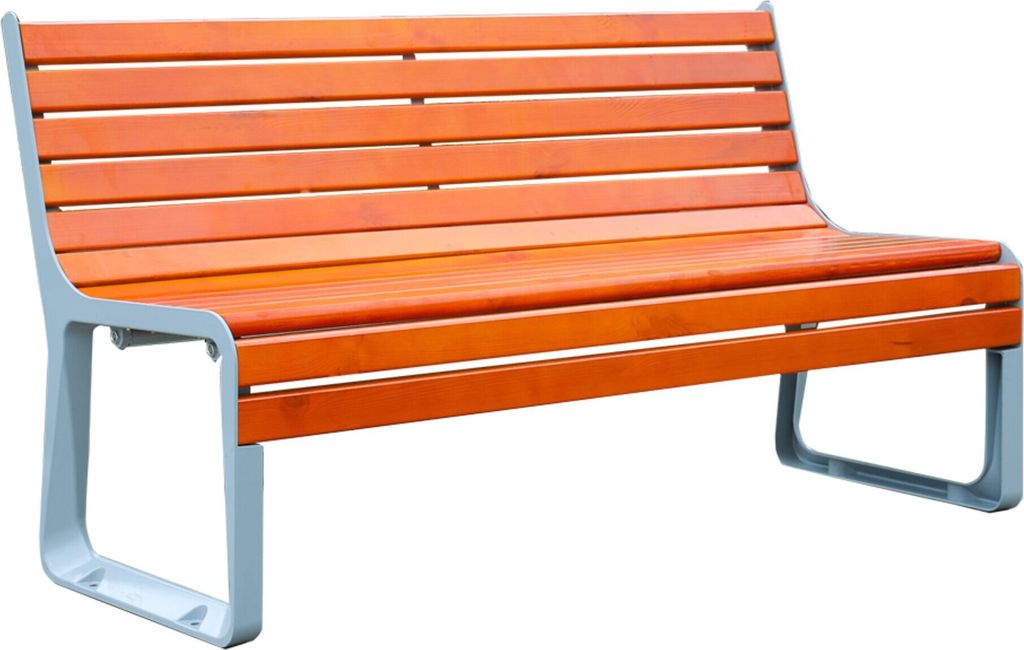 Premium-Tennisbank aus Holz mit Rückenlehne - 196 cm Produktbild 