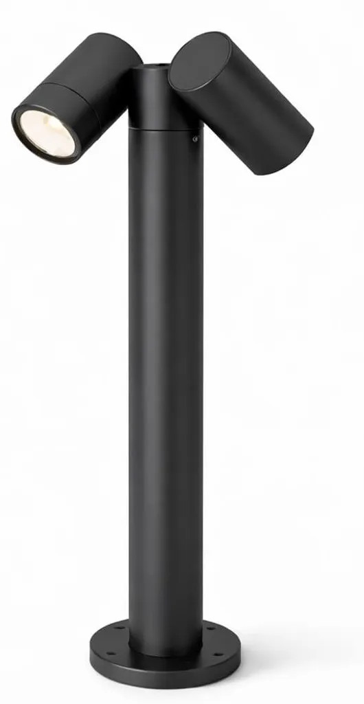 Lampadaire HOFTRONIC noir IP65 double tête 8W - Éclairage puissant