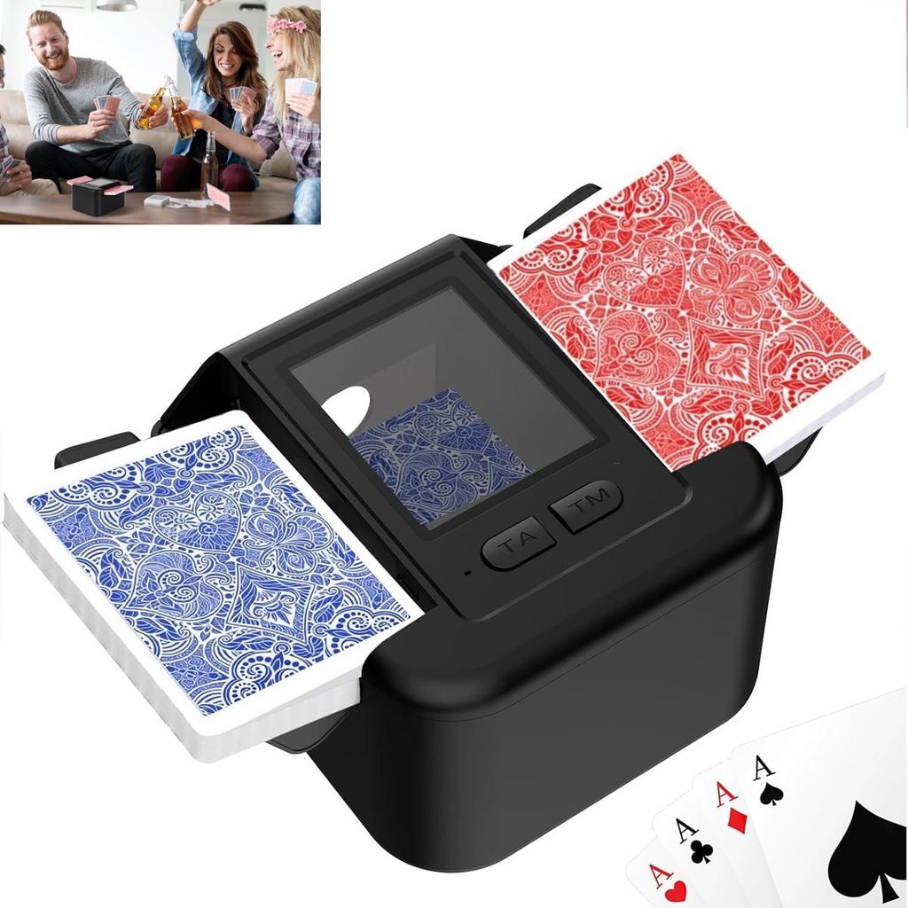 Automatischer Kartenmischer M1, Poker und UNO geeignet, 1–2 Decks, wiederaufladbar, leise