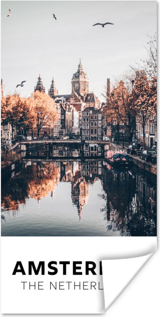 MuchoWow Poster Amsterdam - Niederlande - Architektur - Bäume 20x40 cm - Plakat - Foto