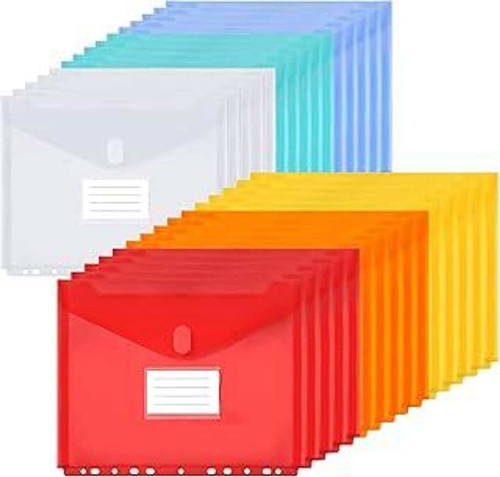 30 Stück Dokumentenmappe A4, Dokumententasche A4 Abheftbar Wasserdicht Sammelmappen Mit 11 Löchern für Dokumente Organisieren, Bürobedarf (6 Fa...