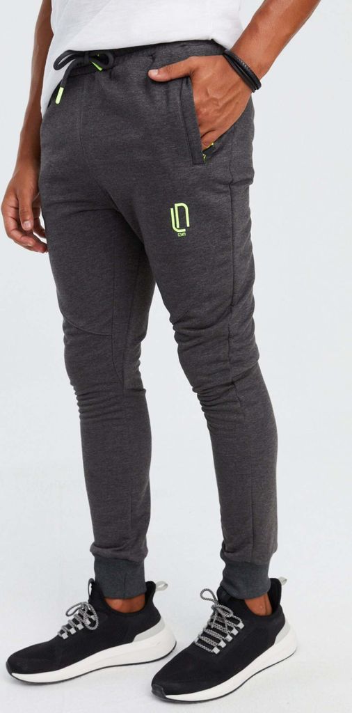 Leif Nelson Sporthose Herren Gym-Sporthose LN-8298, Anthrazit Gelb / XXL
