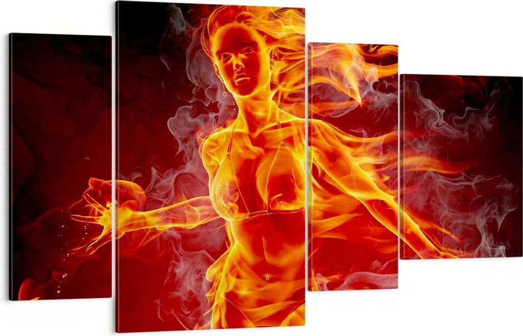 Bild auf Leinwand - Leinwandbild - Frau Flammen Produktbild 