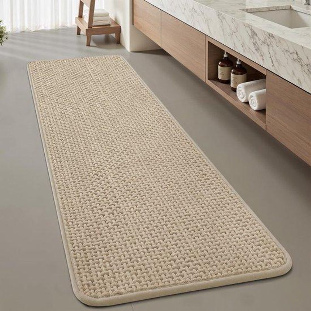Unyqoos weiche und saugfähige Chenille-Badematte mit rutschfestem und waschbarem Design