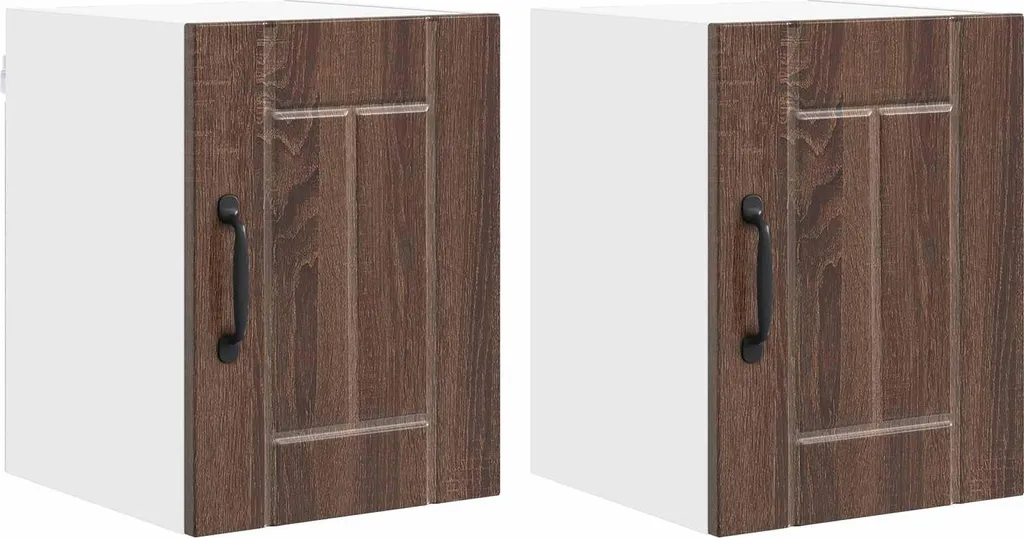 Mobiletto da cucina 2 pezzi aspetto rovere marrone 30 x 31 x 40 cm