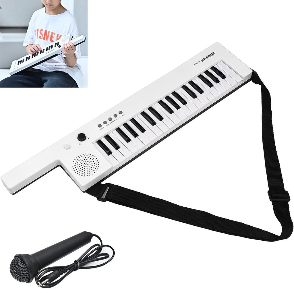 Kinder-E-Piano-Keyboard mit 37 Tasten, Musikinstrument, Mini-Elektronik-Piano, Spielzeuggeschenk für Kinder und Anfänger,Weiß