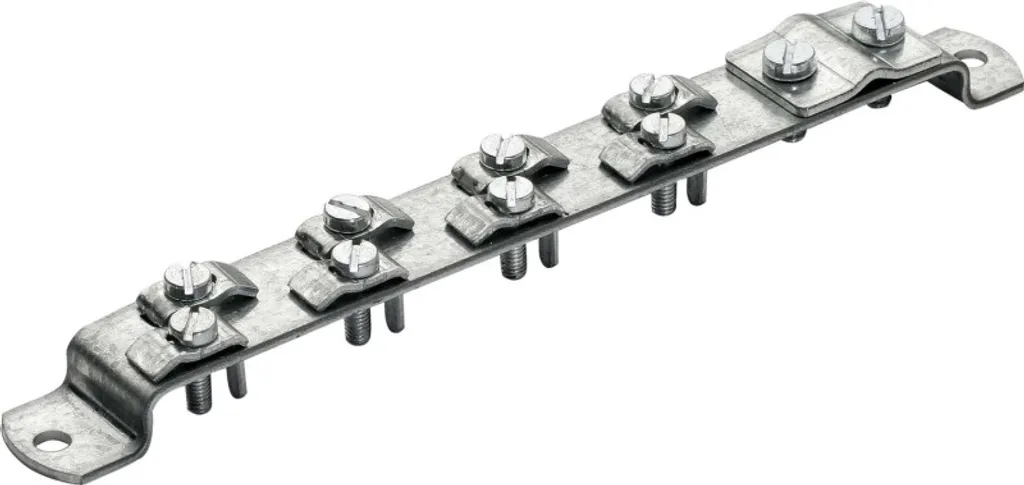Rail de terre NB 02 Wisi 16896-4 avec 4 points de raccordement blindés