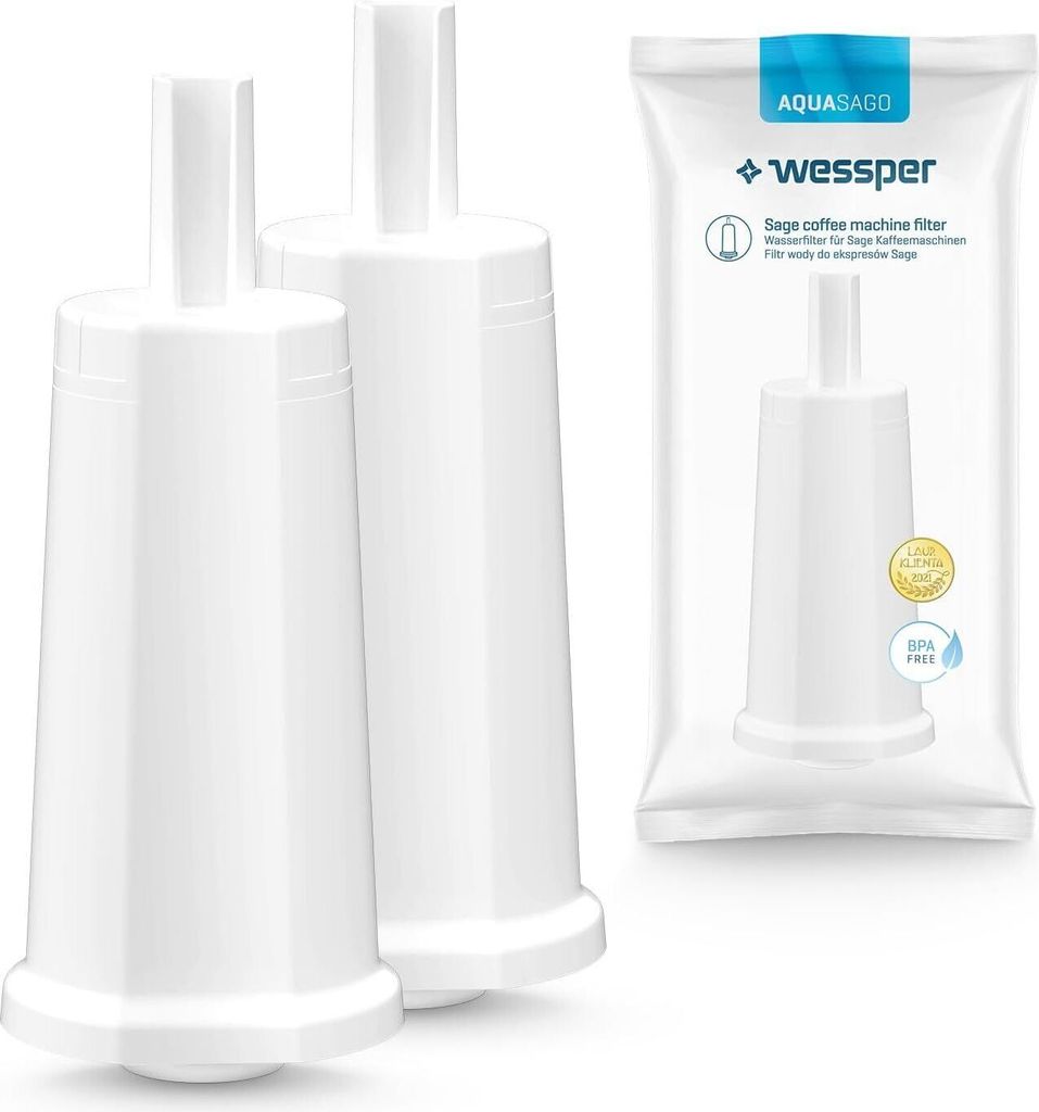 Wessper 2 Stück Wasserfilter für Sage Kaffeemaschinen | Barista Zubehör Ersatz für Sage, Sage Barista Express Pro SES008, SES875,BES920, SES980...