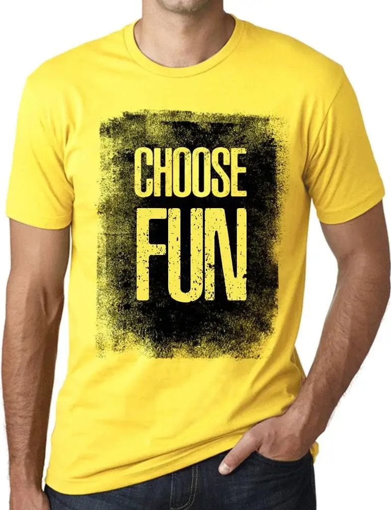 Herren Grafik T-Shirt Wählen Sie Spaß – Choose Fun – Öko-Verantwortlich Vintage Jahrgang Kurzarm Lustige Druck Geburtstag Geschenk Mann