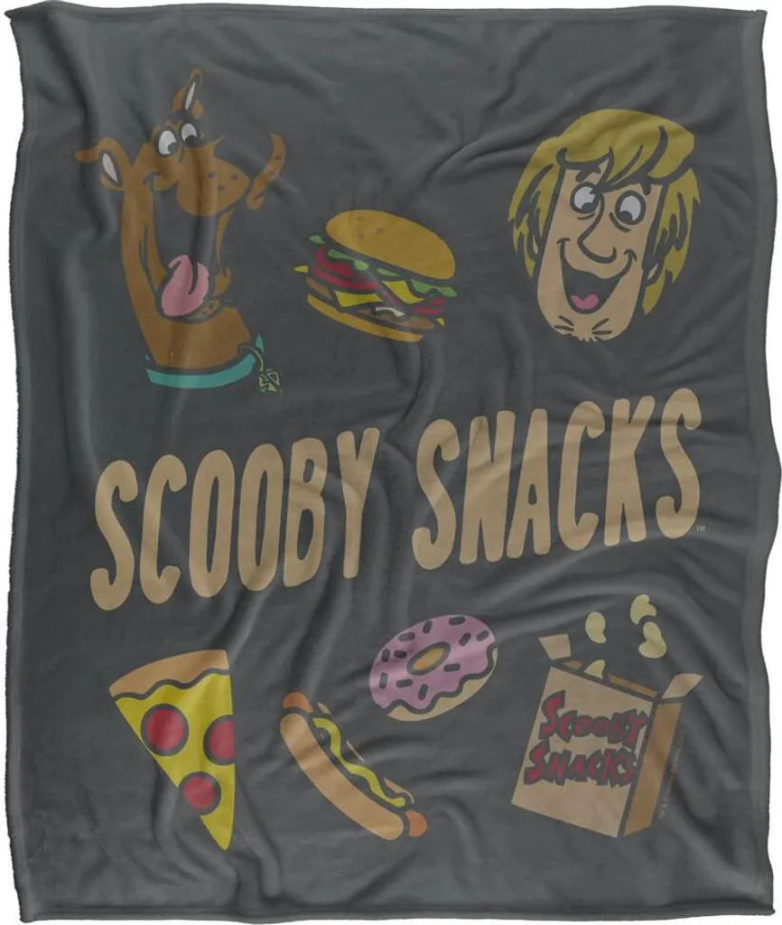 Plaid Scooby-Doo Couverture en Molleton Doux Scooby Snacks - Multicolore