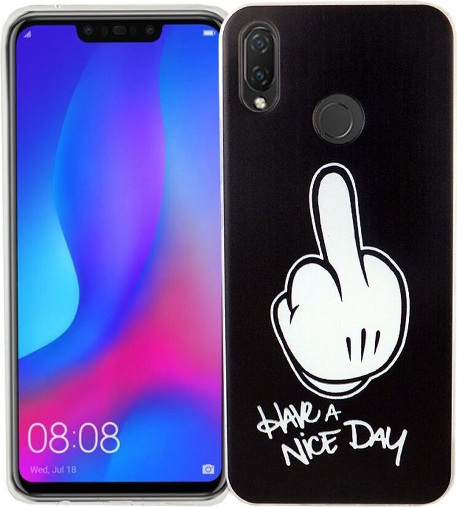 Huawei P Smart+ Handy Hülle Schutz-Case Cover Bumper Have a nice day
