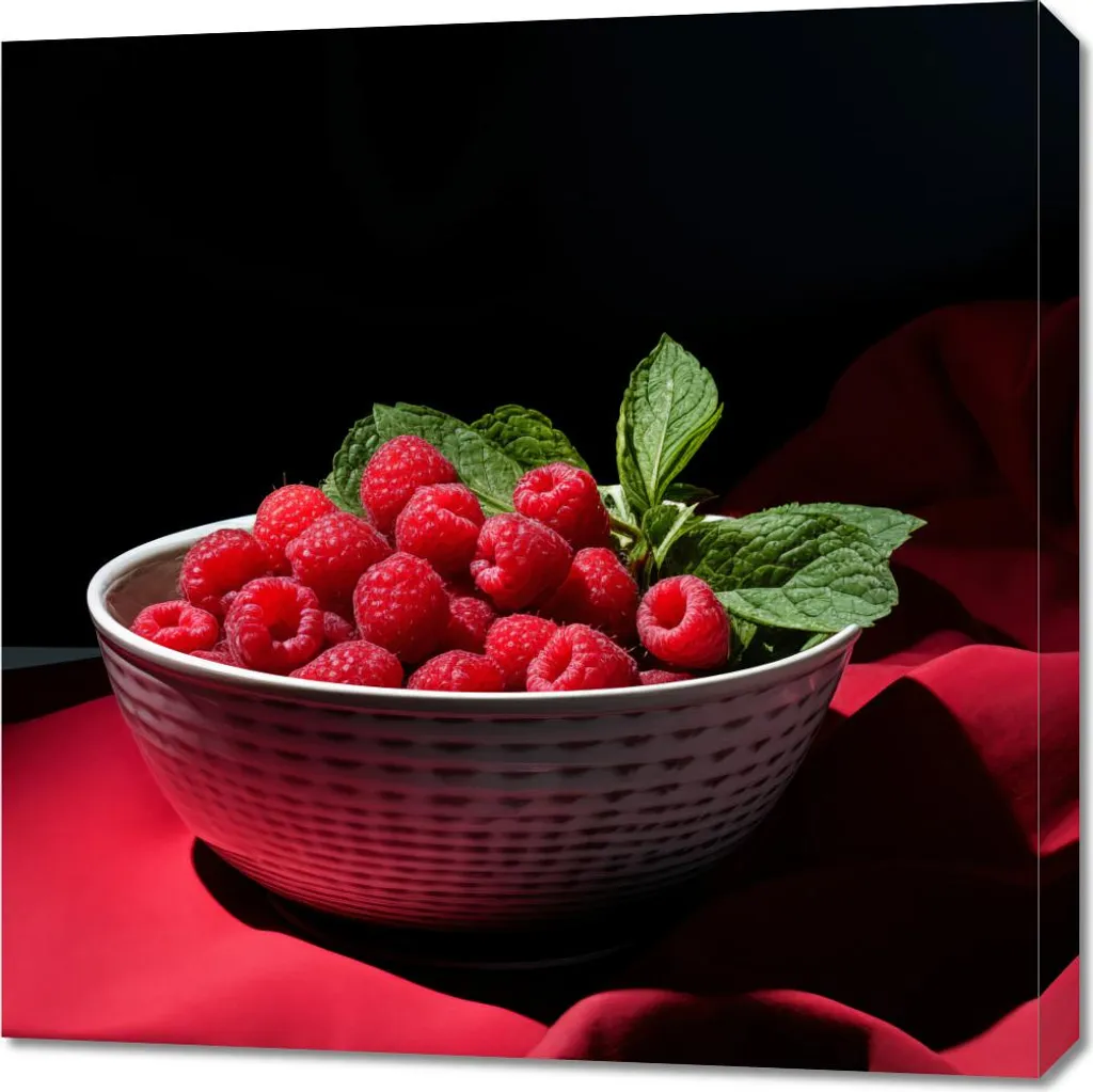Image Bol de Framboises 70x70 cm pour Décorer une Cuisine Moderne