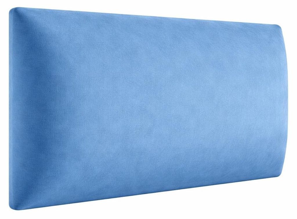 Angelo | Wandkissen - Wandpolster - 3D Wandpaneele Bett - 90x20 cm - Blau - Gepolstert Paneele Wand - RECHTECK