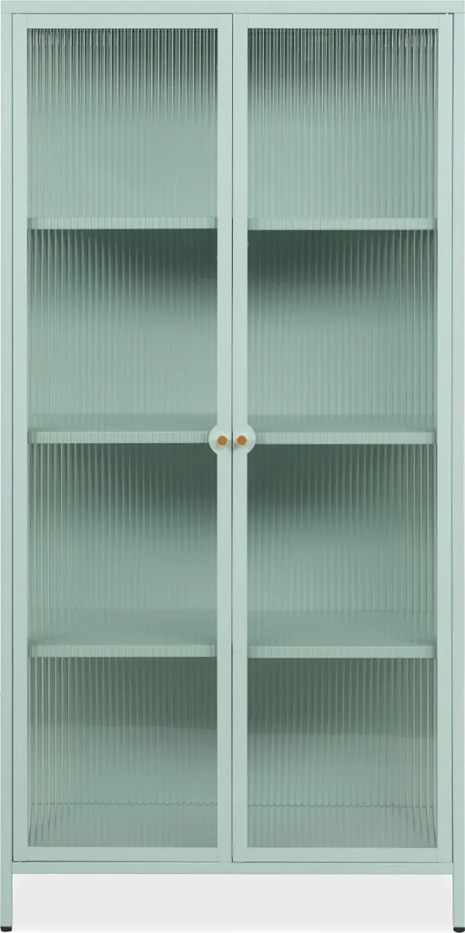 Meuble Vitrine de Salon MILTON 80 cm pour Vaisselle et Déco en Métal
