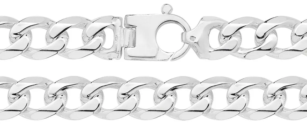Bracelet Homme Argent 925 Durable - Maille Large 15mm Inoxydable 75g