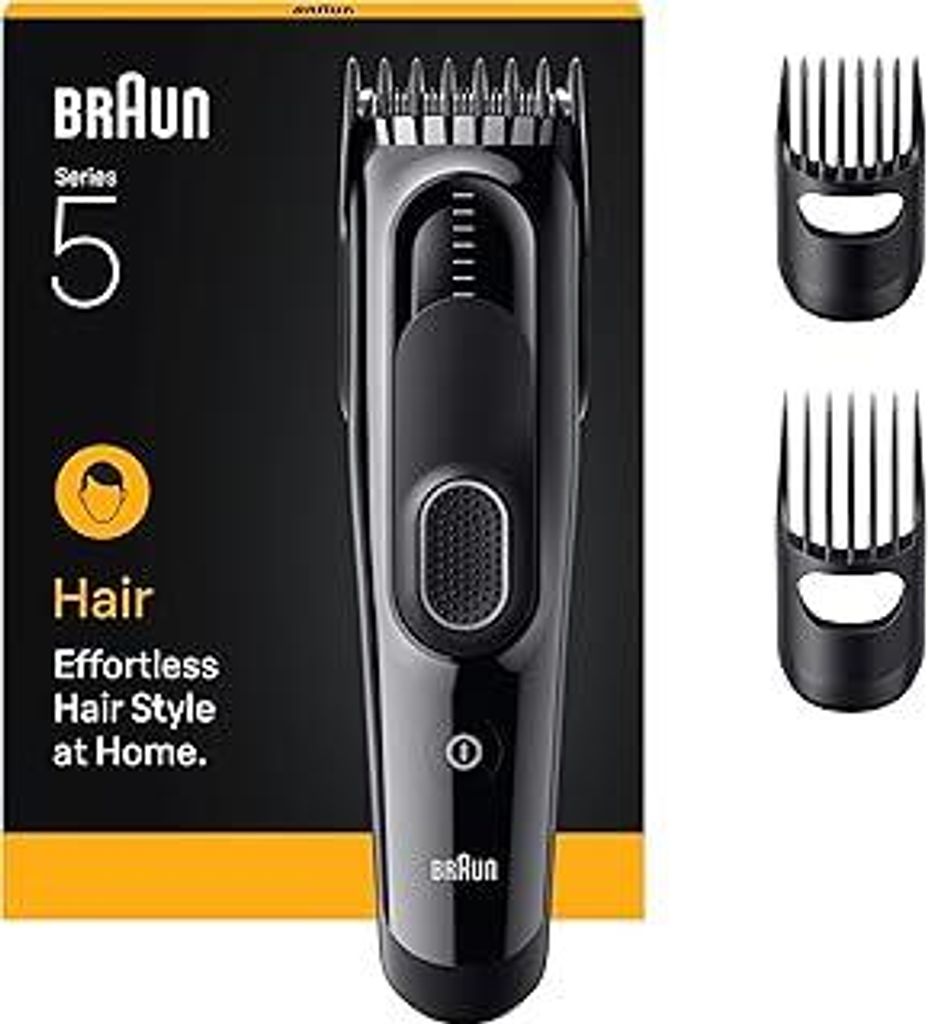 Braun Haarschneider Series 5, Haarschneidemaschine und Rasierapparat für Herren, Haartrimmer mit Ultrascharfe Klingen, 17 Längen, 3 Zubehörteile...
