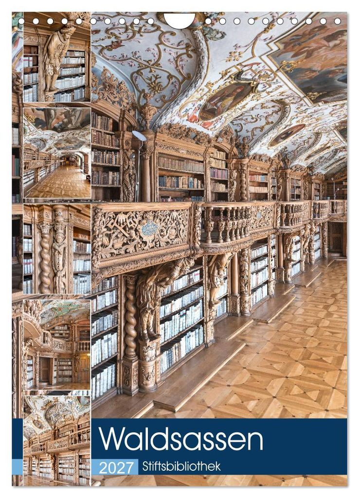 Waldsassen Stiftsbibliothek (Wandkalender 2027 DIN A4 hoch), CALVENDO Monatskalender