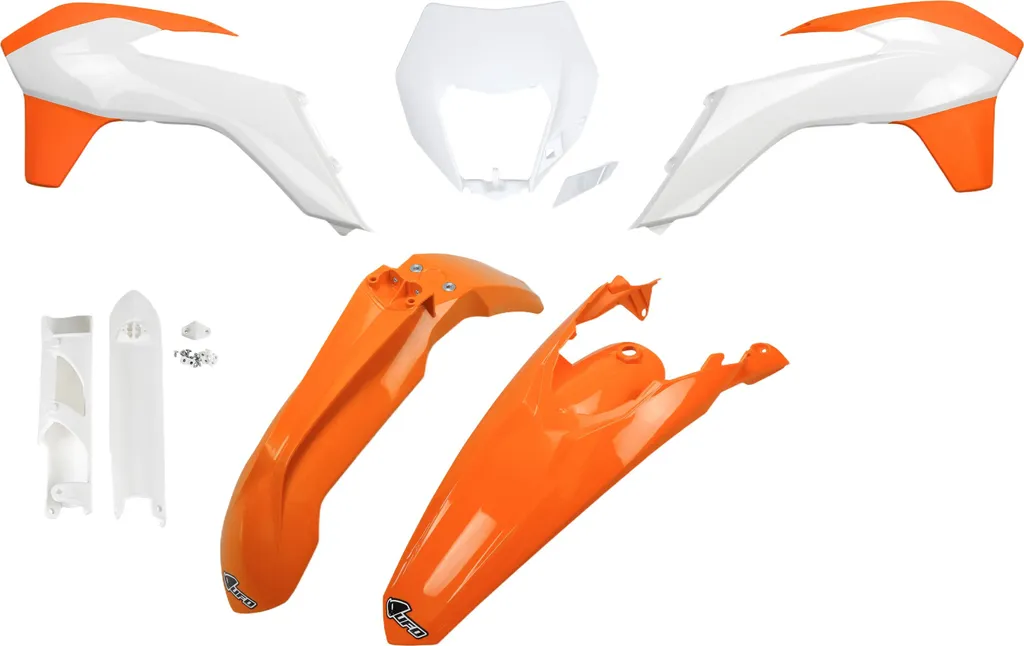 Réparer votre KTM EXC avec ce Kit Carénage UFO 7 Pièces Orange Blanc