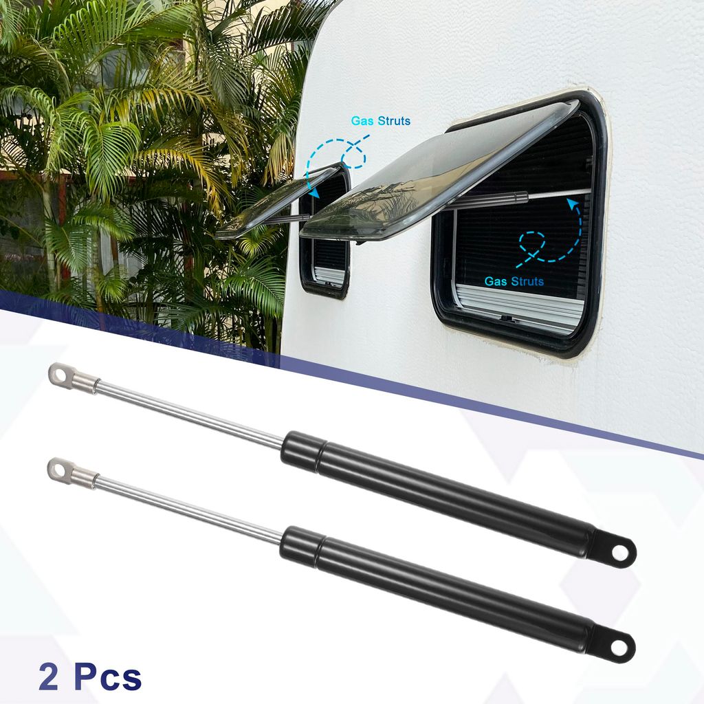 2 2 Stück 10 Zoll 13Ib/58N schwarze Lift Supports Struts Shocks Gas Spring Universal für Wohnmobil, Auto, LKW, Boot, Fenster, Schranktürabdeckun...