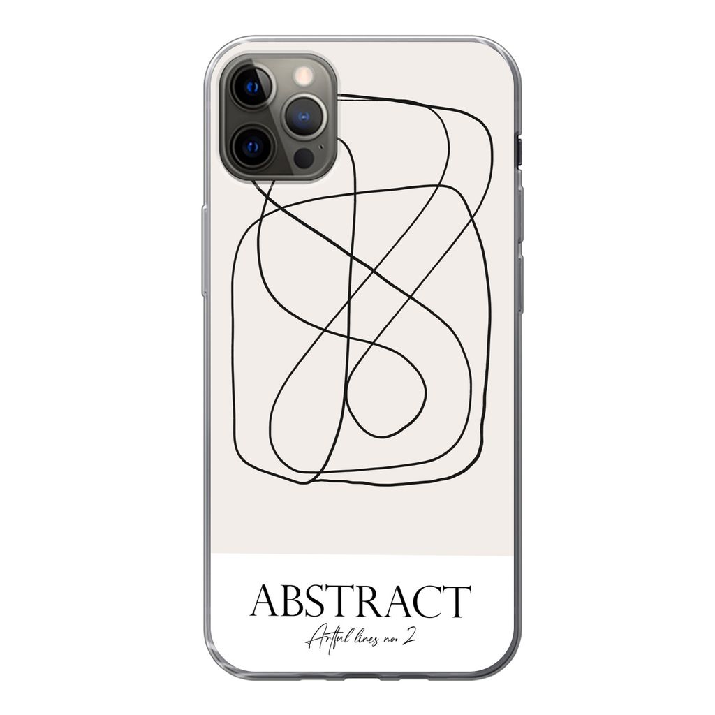MuchoWow Handyhülle Schutzhülle Hülle für iPhone 12 Pro Max Kunst - Linienkunst - Abstrakt Silikon Softcase Handy Hülle - Hartschale