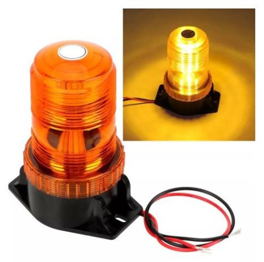 LED-Signal-/Alarmleuchte (Blinker), Glaskuppel 130 mm x 74 mm, 12 V – 24 V, 30 SMD-LEDs, für Traktor, Elektrostapler, Gabelstapl