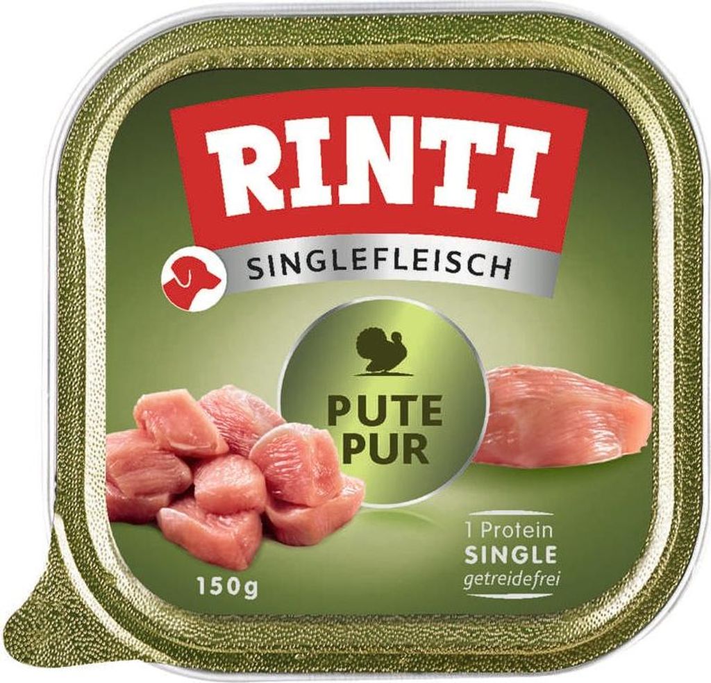 RINTI Singlefleisch Pute Pur 150 g, Adult, jede Rasse, Produktbild 
