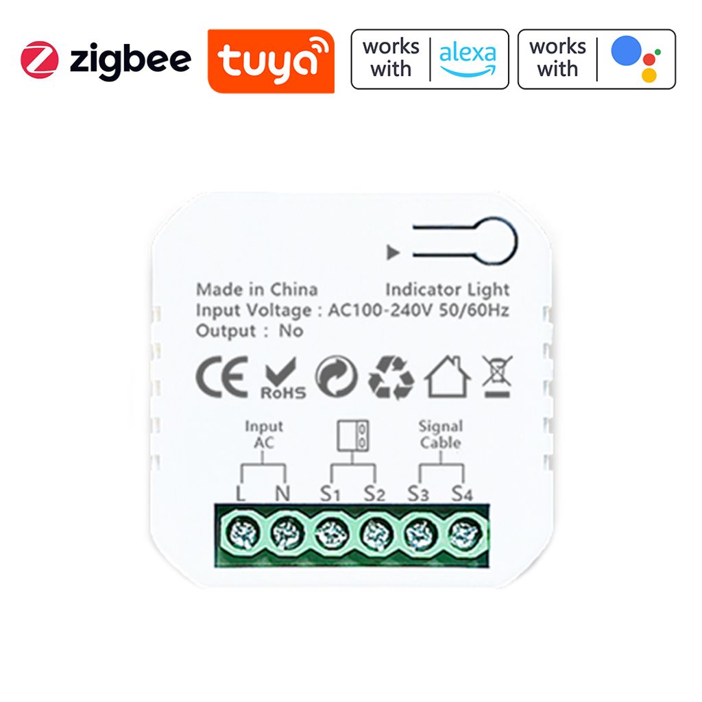 Tuya ZigBee Garagentoroeffner-Controller, Mobiltelefon-APP, Fernsteuerung, kompatibel mit Alexa Google Home fuer Sprachsteuerung, Gateways erforder...