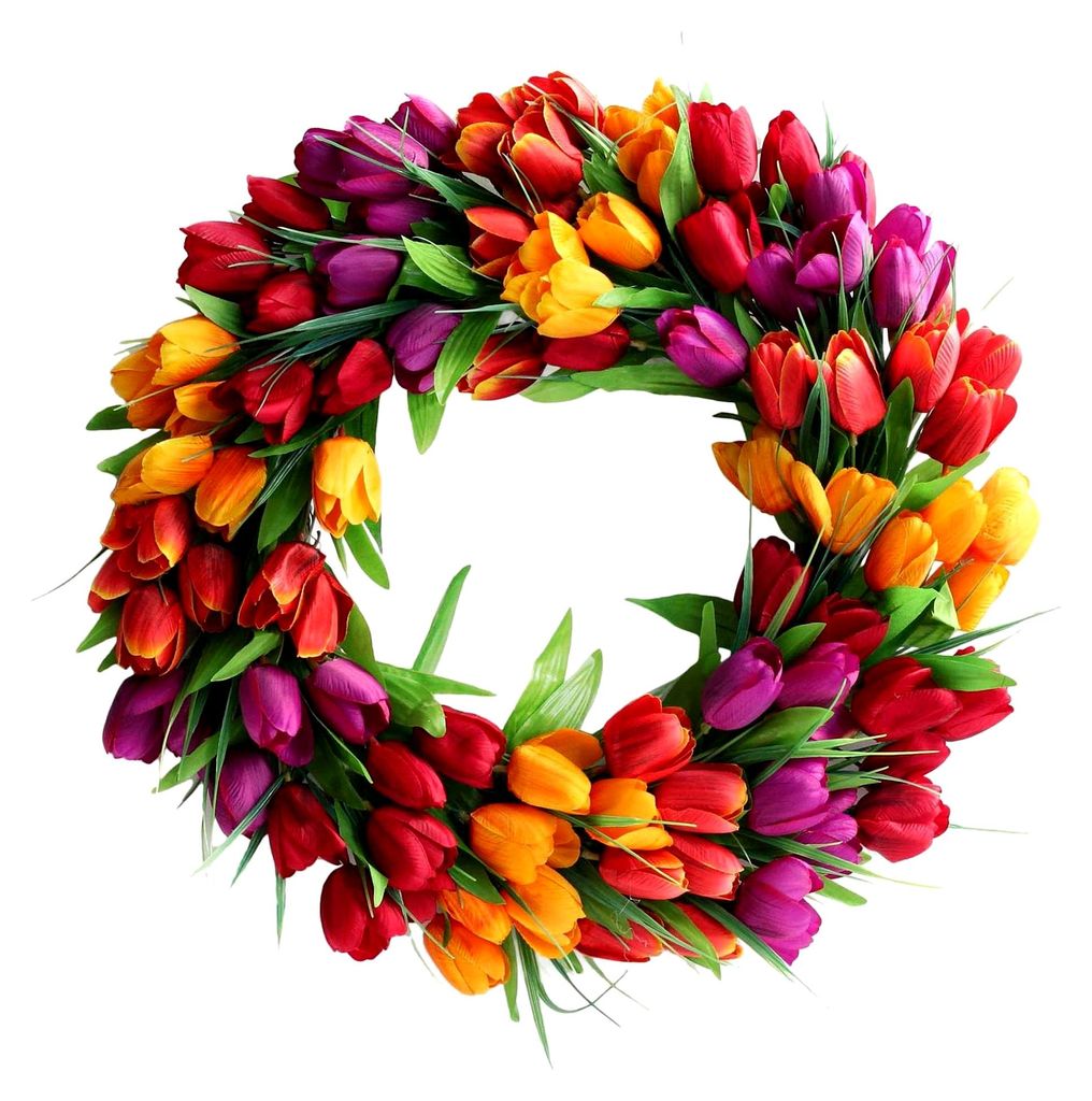 50,8 cm Tulpenkranz für die Tür Künstliche Tulpen Blumenkranz für Haustürdekoration