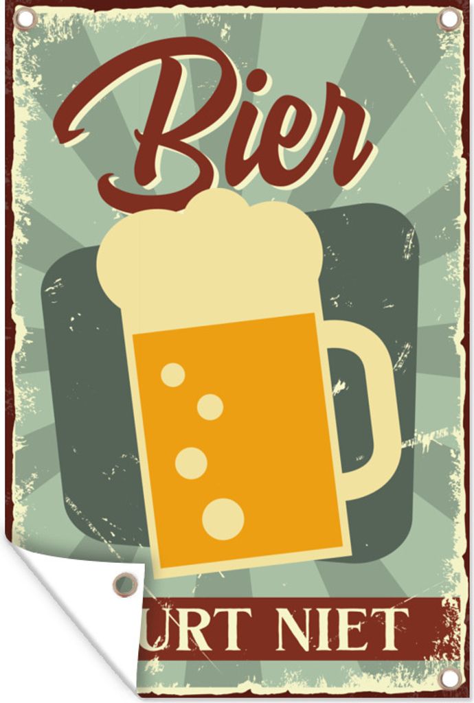 MuchoWow 60x90 cm Outdoor-Poster Gartendeko Sichtschutz Garten Poster für den Garten Mancave - Bier - Bier nörgelt nicht - Kneipe - Cafe