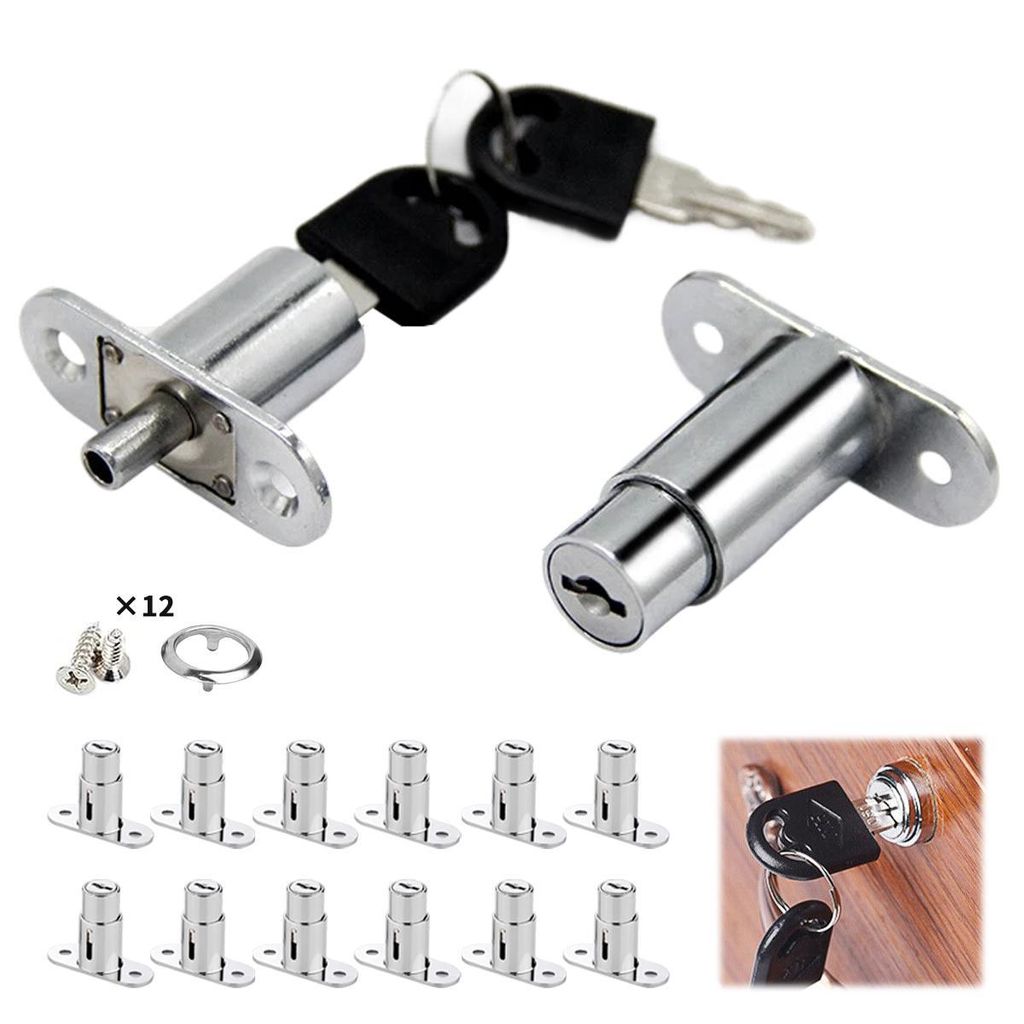 12 Stück Briefkastenschloss Möbelschlösser Zylinderschloss Verschiedenschließend Zylinder Cam Lock Schrankschloss Spindtürschloss Schubladesch...