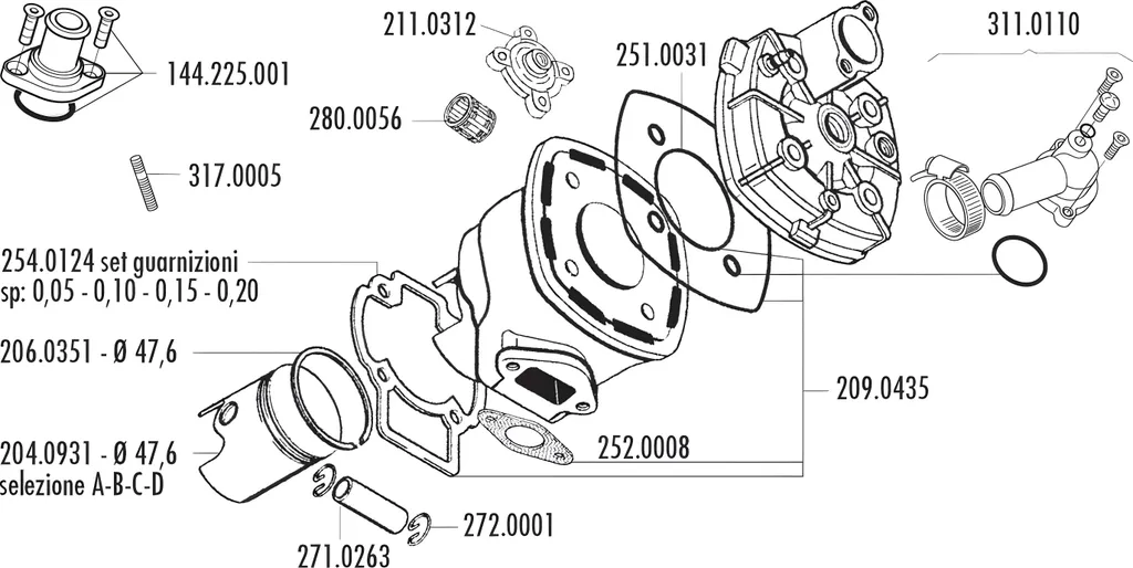 Calotte de chambre de combustion Polini Evolution 3 Piaggio LC Racing