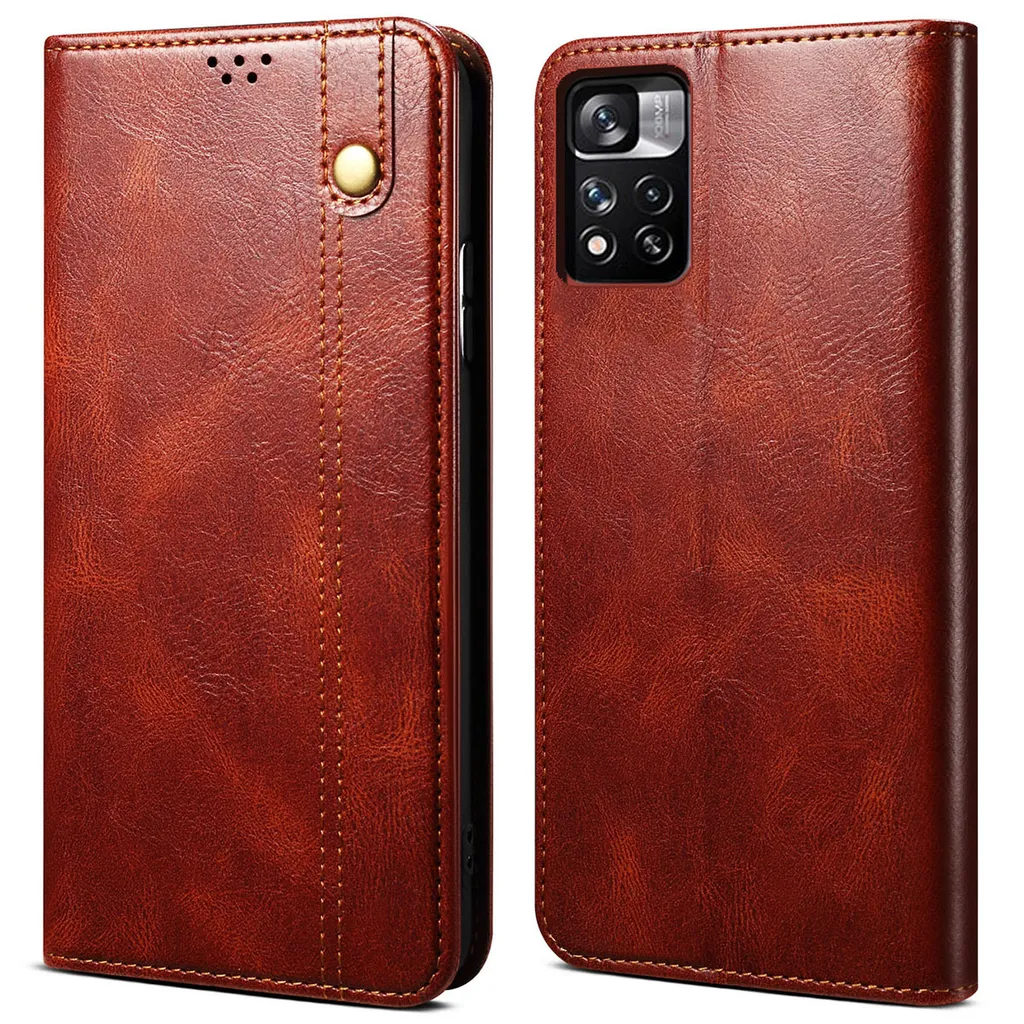 Custodia Elegante per Xiaomi Redmi Note 11 Rosso - Pelle Chic e Stand