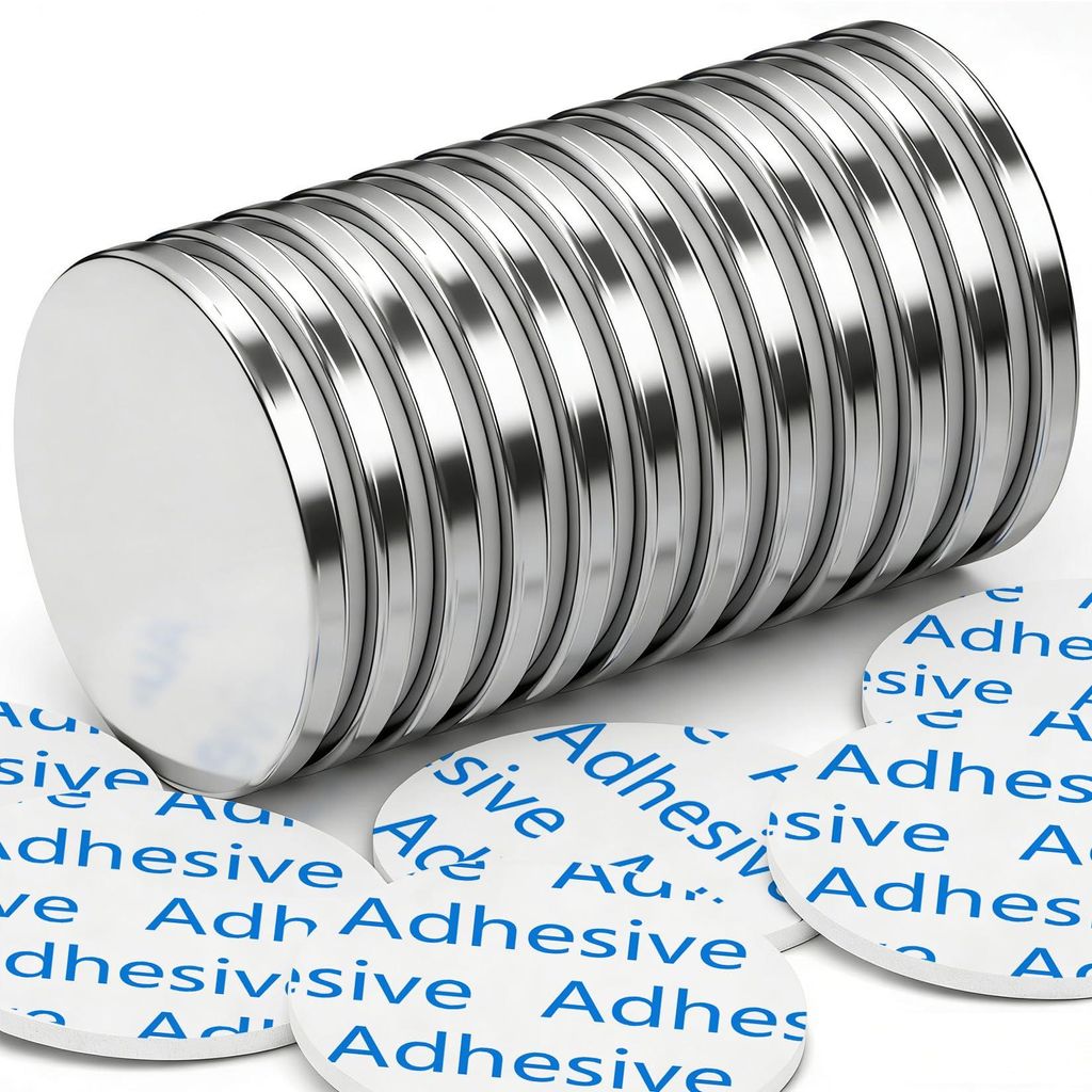 12 Stück, starke Neodym-Magnete von 30 x 3 mm mit einer Haftkraft von 8 kg, extra starke Kühlschrankmagnete mit doppelseitigem Klebeband, starke ...