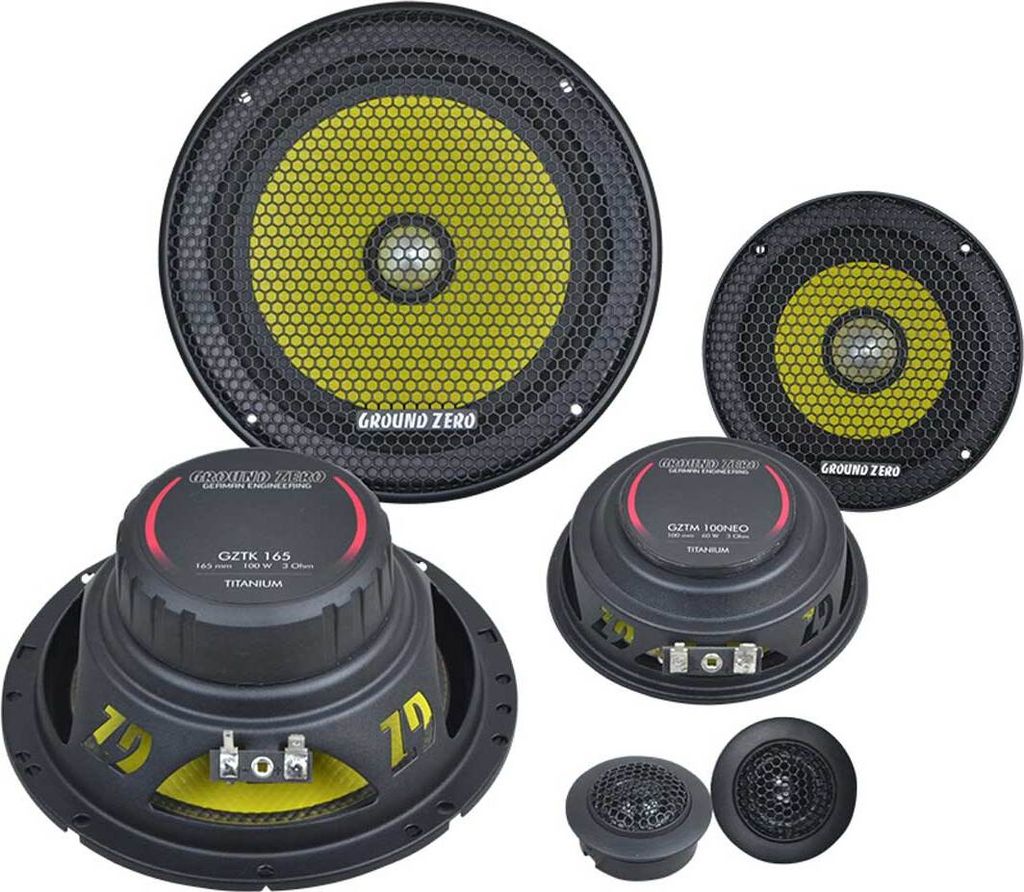 Ground Zero GZTC 165.3X-Act | 165 mm 3-Wege Komponenten-Lautsprechersystem für Aktivbetrieb