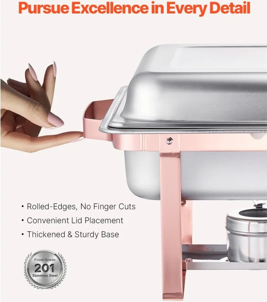 Chafing Dish pour Réceptions et Mariages - Set de 2 Chauffe-plats 7,5L