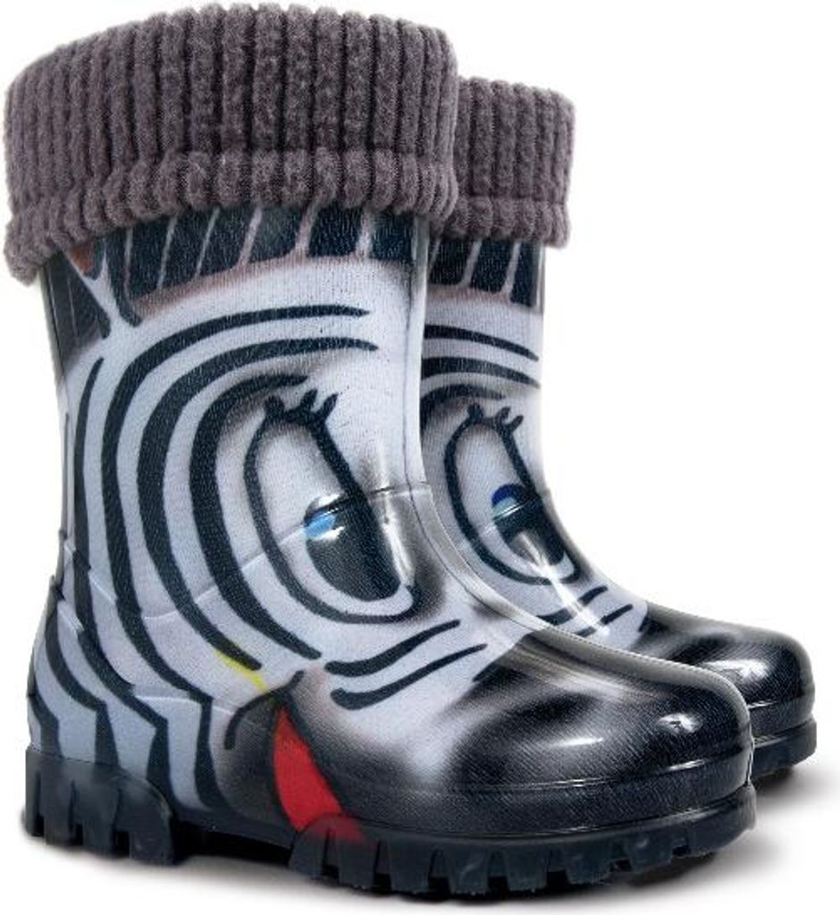 DEMAR Kinder TWISTER LUX Jungen Mädchen Thermostiefel Gummistiefel gefüttert Größe: 20/21, Herstellerfarbe: Zebra