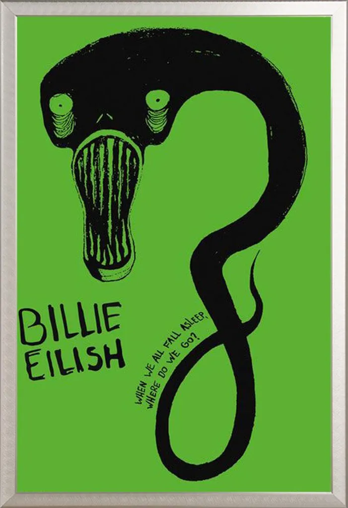Set Arredo Billie Eilish Ghoul: Poster Maxi + Cornice Alluminio Deluxe