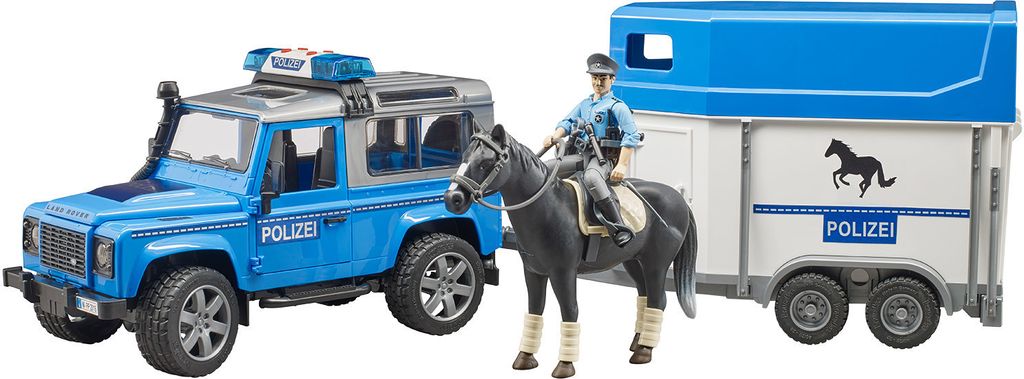 Bruder 02588 - Policejní vozidlo Land Rover Defender, kůň a Obrázek produktu