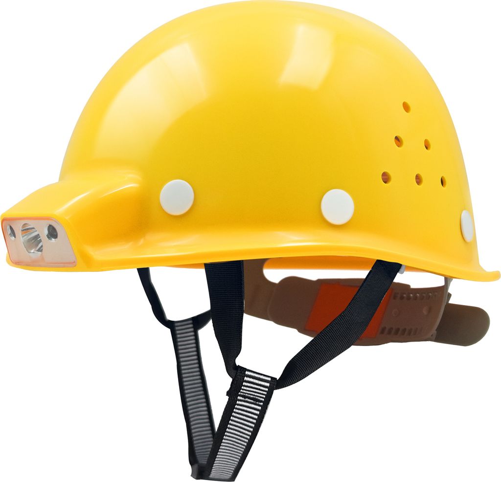 Mustbau MBU-ZC111-YEL Bauhelm,Schutzhelm,Arbeitshelm,Bauarbeiterhelm, USB-Ladegerät-Licht, 53-62cm Einstellbar