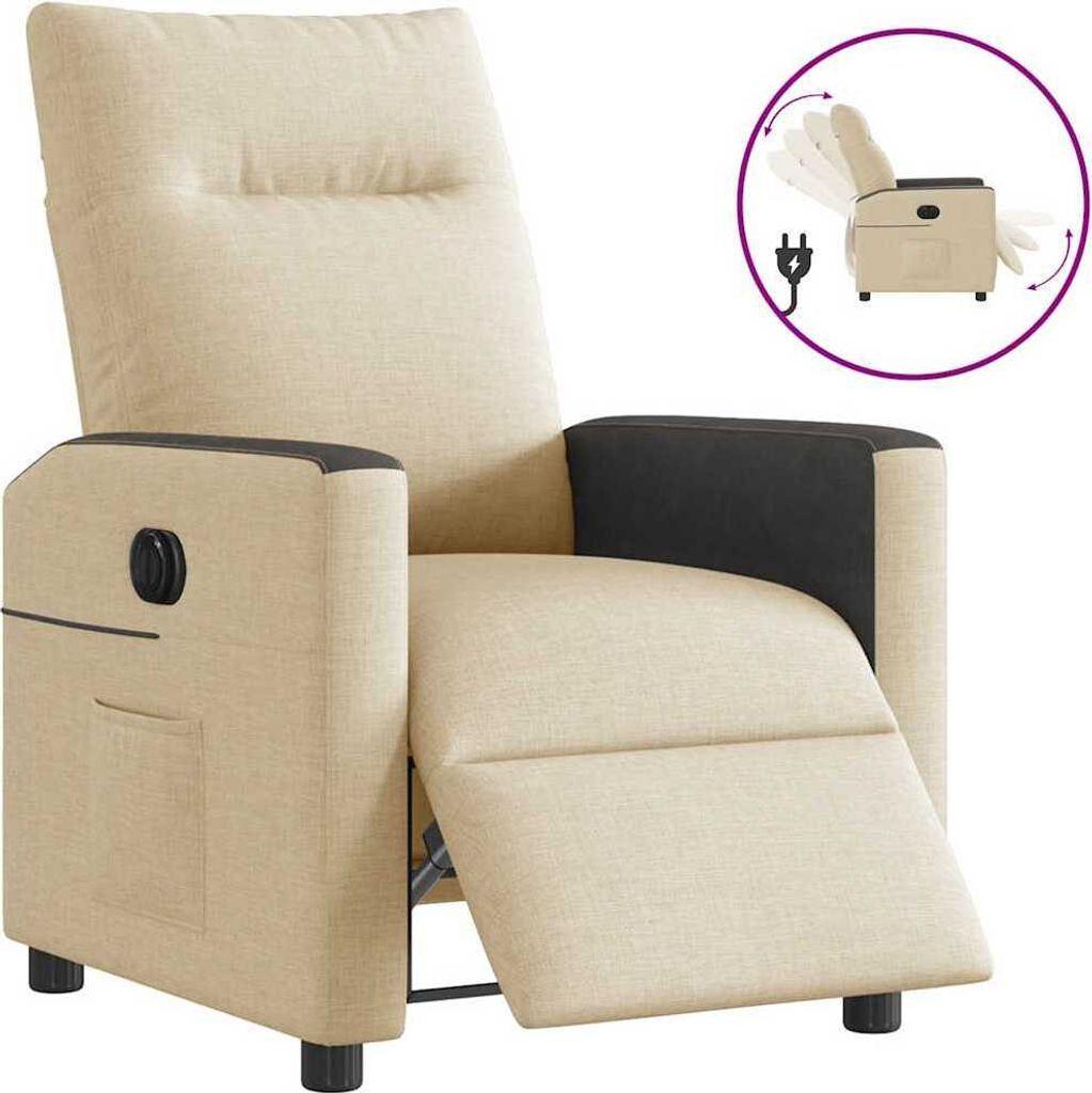 Relaxsessel Elektrisch Creme Stoff
