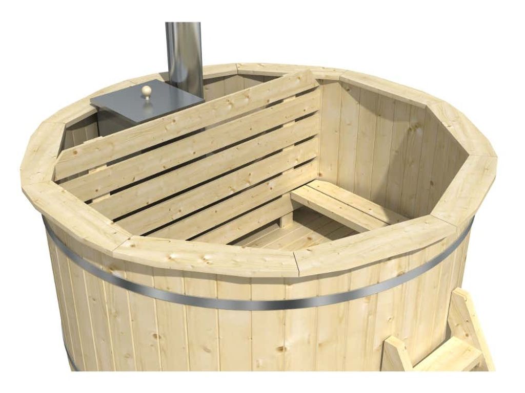 Finntherm Holz Badefass Bergen, Hot Tub Ø 160 x 101 cm, Produktbild 7
