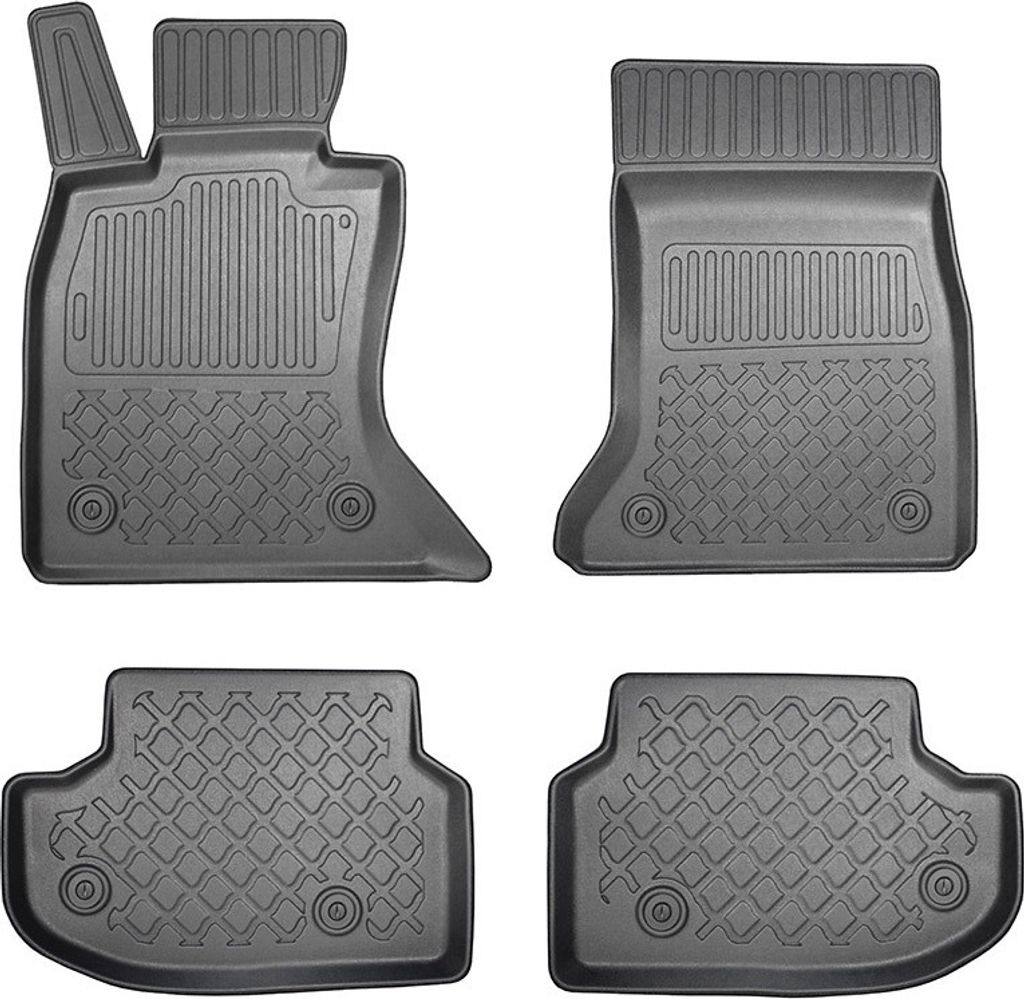 Z441142 TPE-Gummifußmatten kompatibel mit BMW 5 (F10) Limousine S/4 Facelift 2013-01.2017; X-drive; seats rail 365mm for back liners