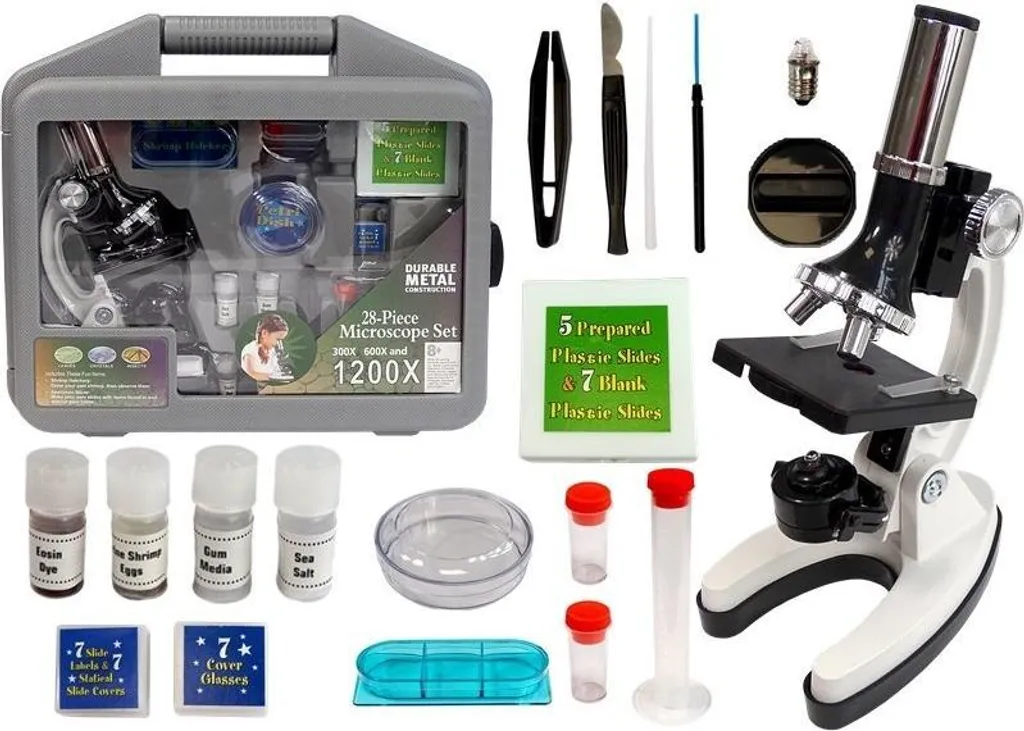 Microscope 1200x haute puissance en mallette rigide et kit d'accessoires