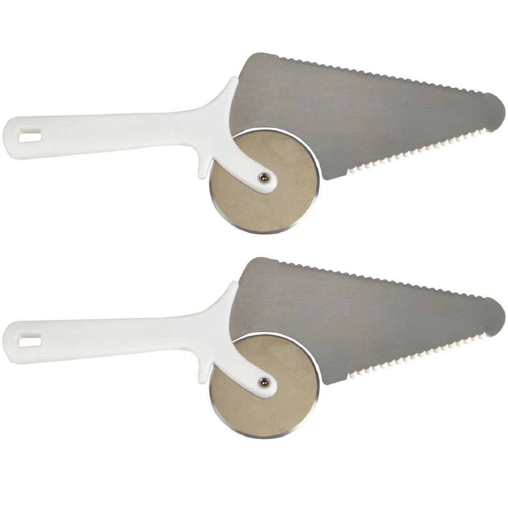 2 x Pizzaschneider Pizza Schneiden Messer Pizzamesser Küchen Zubehör Pizzaheber
