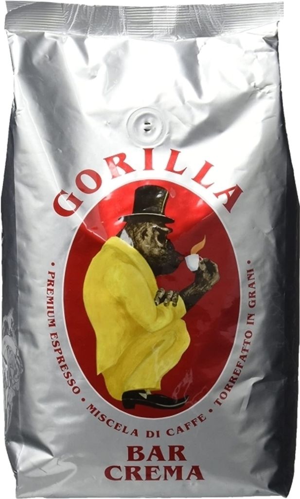 A bag of Gorilla Bar Crema coffee beans.
