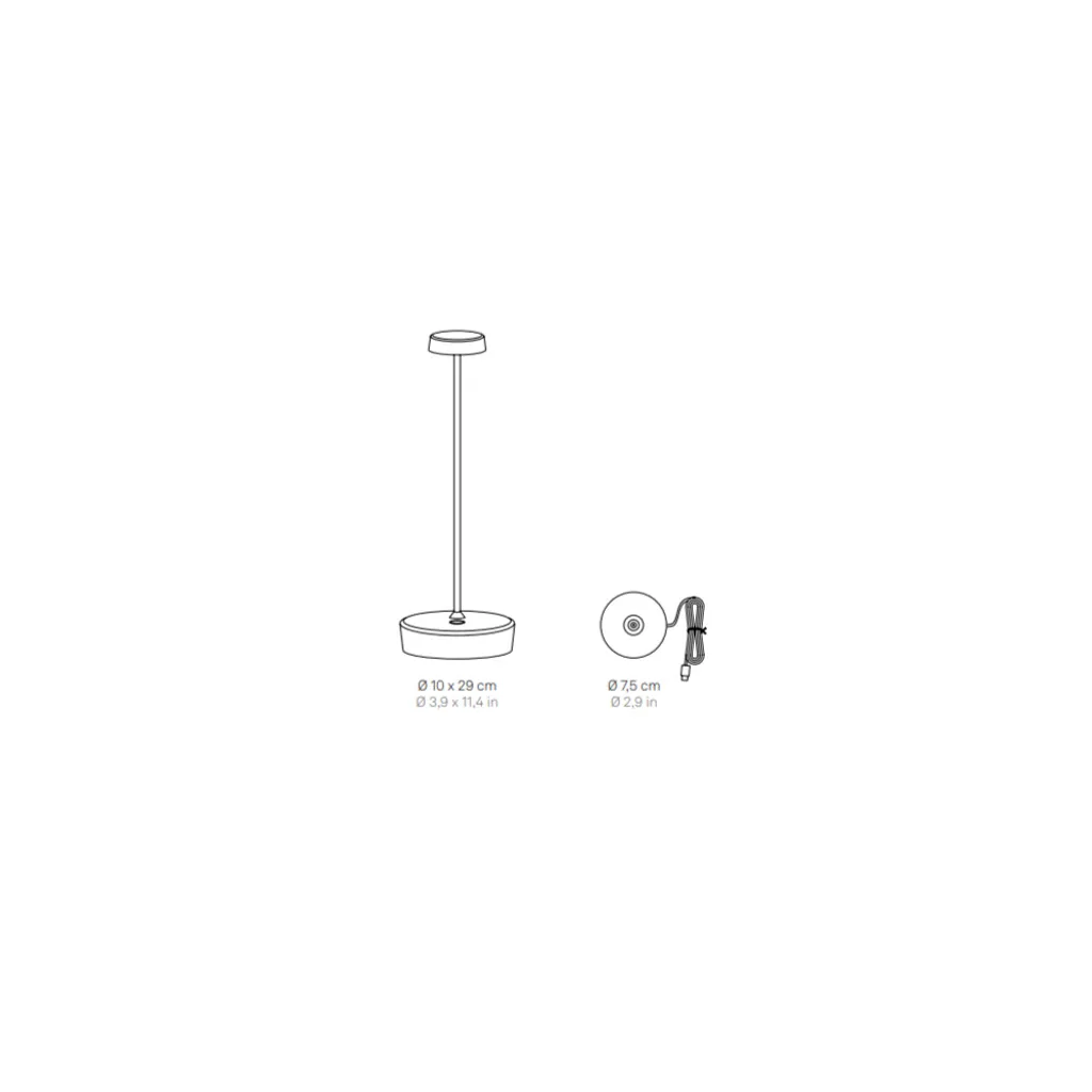 Zafferano Swap Pro Lampe de table LED rechargeable dimmable blanche - 3
