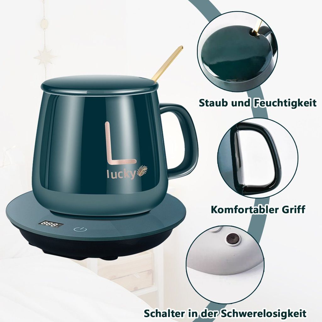 OBEST Tassenwärmer - 4-stufige Temperatur - Heizplatte Für Kaffee & Tee - 8h Auto-Off